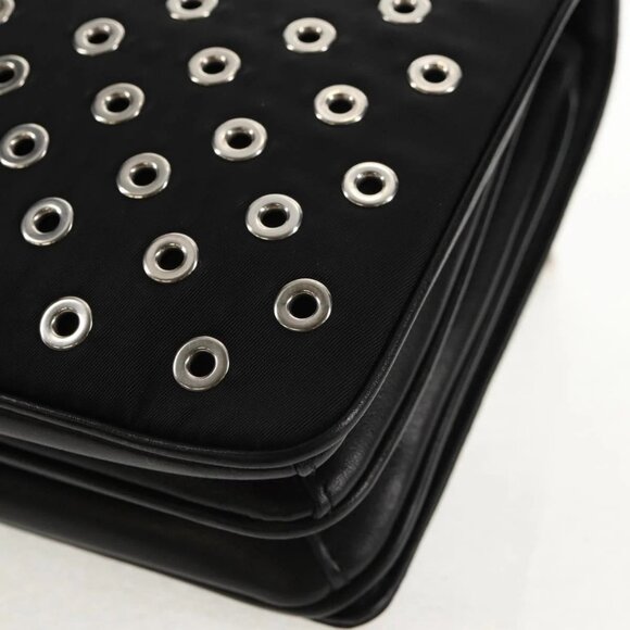 PRADA Chain Shoulder Bag Nylon Black Silver 1BD009 Auth 145246M - Picture 5 of 16